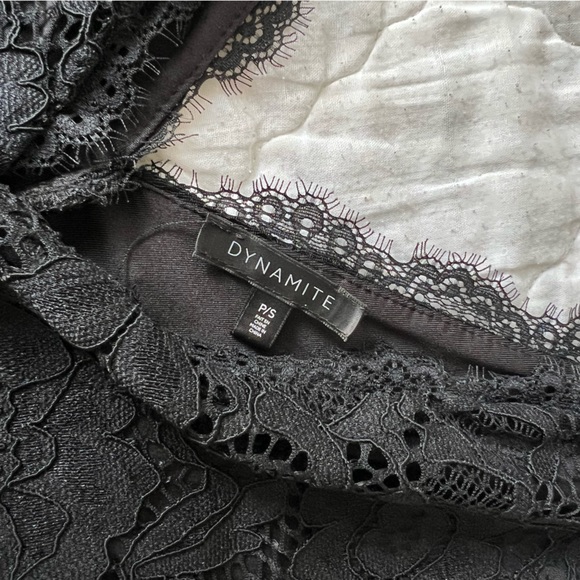 Dynamite Long Sleeve Black Lace Bodysuit - Picture 2 of 2